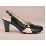 Pantofi dama negri eleganti cu decupaj nude si toc gros PS36ND
